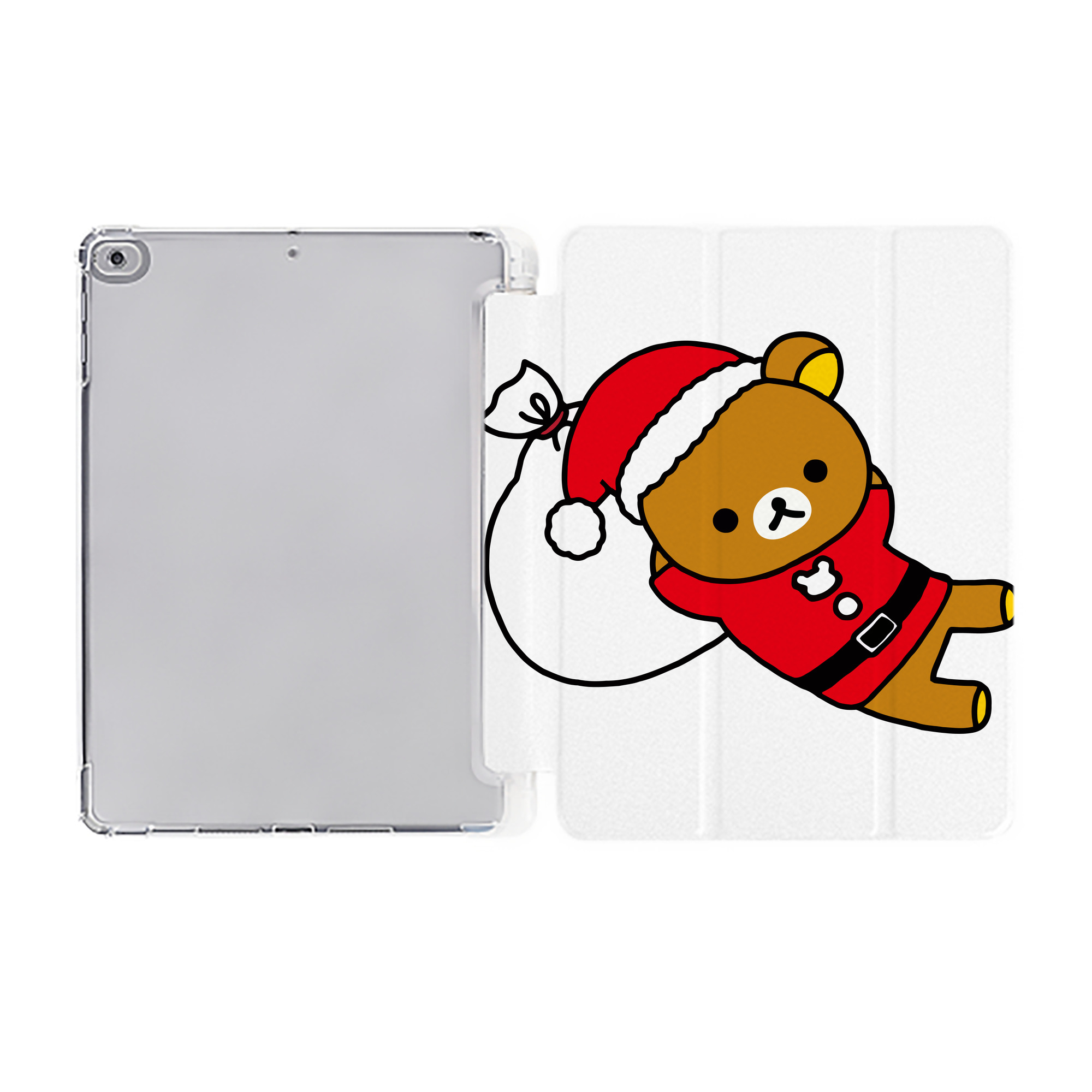 （画像用） リラックマ リラックマ キイロイトリ Rilakkuma Korilakkuma Kiiroitori IPad ケース ペン収納付き 三つ折りスタンド PUレザー×シリコン 対応機種9.5/10.5/10.9インチ